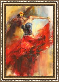 Dance Framed Paintings - She Dances In Beauty 1 by Anna Razumovskaya