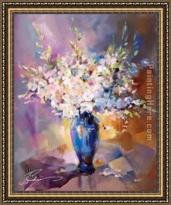 Anna Razumovskaya Framed Paintings - White Dream by Anna Razumovskaya