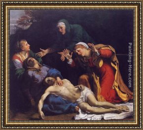The Lamentation of Christ Framed Paintings - Lamentation of Christ by Annibale Carracci