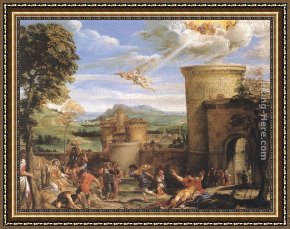 Martyrdom of St Sebastian Framed Paintings - The Martyrdom of St. Stephen by Annibale Carracci