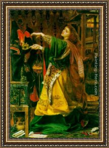 The Vision of St Anthony Framed Paintings - Morgana le Fay by Anthony Frederick Sandys