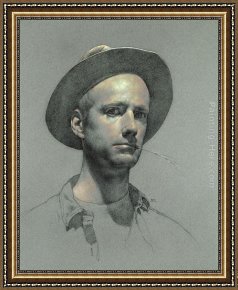 The Vision of St Anthony Framed Paintings - Self-portrait by Anthony J. Ryder