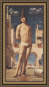 Sebastian Framed Paintings - St. Sebastian by Antonello da Messina