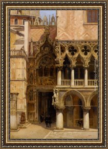 Port, Framed Paintings - Port Della Carta Doges Palace by Antonietta Brandeis
