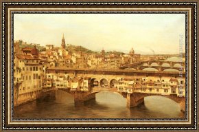 Vecchio Framed Paintings - View Of The Ponte Vecchio, Florence by Antonietta Brandeis