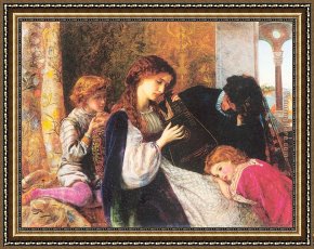 The Passion of Music Framed Paintings - A Music Party by Arthur Hughes