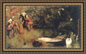 The Lady of Shalott Framed Paintings - The Lady of Shalott by Arthur Hughes
