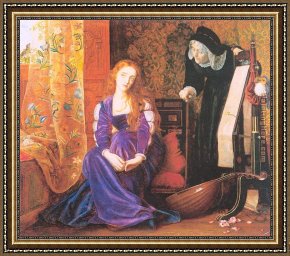 The Heart of The Andes Framed Paintings - The Pained Heart by Arthur Hughes