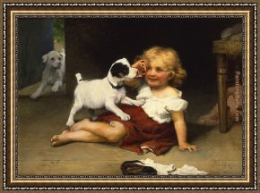 Play Framed Paintings - Ruff Play by Arthur John Elsley