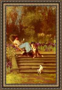 Friends Framed Paintings - Among Friends by Arthur Wardle