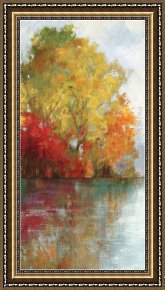 Soul Reflection 2 Framed Paintings - Forest Reflection II by Asia Jensen