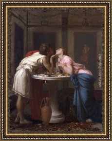 Courtship The Proposal Framed Paintings - A Classical Courtship by Auguste Toulmouche