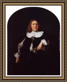 Bartholomeus Van Der Helst Framed Paintings - A Portrait Of A Gentleman, Three Quarter Length by Bartholomeus van der Helst