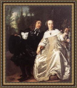 Bartholomeus Van Der Helst Framed Paintings - Abraham del Court and Maria de Keersegieter by Bartholomeus van der Helst