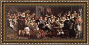 Peace Preserved Framed Paintings - Celebration of the Peace of Münster, 1648, at the Crossbowmen's Headquarters by Bartholomeus van der Helst