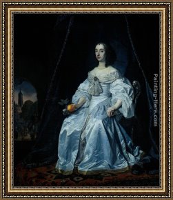 Bartholomeus Van Der Helst Framed Paintings - Princess Henrietta Mary Stuart by Bartholomeus van der Helst