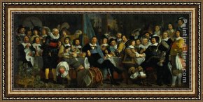 Peace Preserved Framed Paintings - The Celebration of the Peace of Münster, 18 June 1648 in the Headquarters of the Crossbowman's Civi by Bartholomeus van der Helst