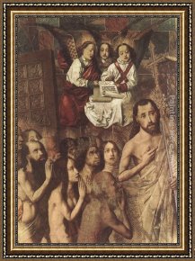 Paradise Framed Paintings - Christ Leading the Patriarchs to the Paradise (detail) by Bartolome Bermejo