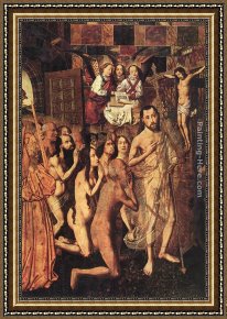 Paradise Framed Paintings - Christ Leading the Patriarchs to the Paradise by Bartolome Bermejo