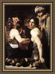 Allegory of May Triumph of Apollo Framed Paintings - Allegory of the Four Seasons by Bartolomeo Manfredi
