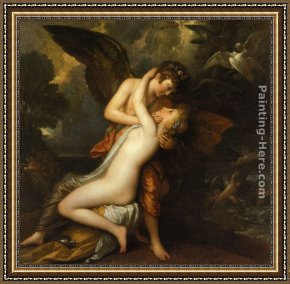 Cupid And Psyche As Children Framed Paintings - Cupid and Psyche by Benjamin West