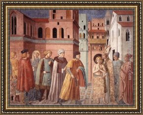 Scene Framed Paintings - Scenes from the Life of St Francis (Scene 3, south wall) by Benozzo di Lese di Sandro Gozzoli