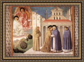 Scene Framed Paintings - Scenes from the Life of St Francis (Scene 4, south wall) by Benozzo di Lese di Sandro Gozzoli