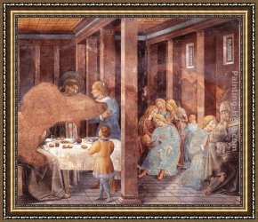 Scene Framed Paintings - Scenes from the Life of St Francis (Scene 8, south wall) by Benozzo di Lese di Sandro Gozzoli