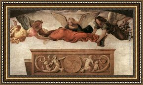 Virgil's Tomb Framed Paintings - St Catherine Carried to her Tomb by Angels by Bernardino Luini