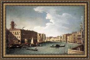 The Rialto Framed Paintings - The Grand Canal with the Fabbriche Nuove at Rialto by Bernardo Canal