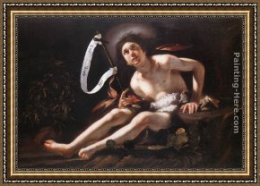 St John The Baptist Framed Paintings - St John the Baptist by Bernardo Strozzi