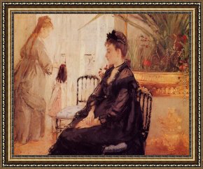 Interior Model Reading Framed Paintings - Interior Morisot by Berthe Morisot