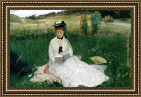 Interior Model Reading Framed Paintings - Reading by Berthe Morisot