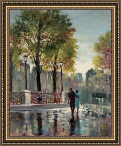 Woodland Walk Framed Paintings - Boulevard Walk by Brent Heighton