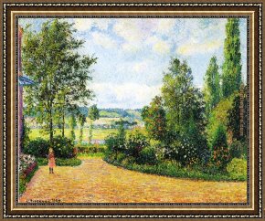 Le Bassin Aux Nympheas Framed Paintings - Jardin Mirbeau aux Damps by Camille Pissarro