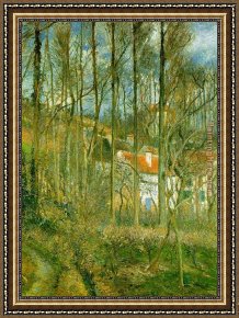 Comtesse De Tillieres Framed Paintings - La Cote des Boeufs the Hermitage by Camille Pissarro