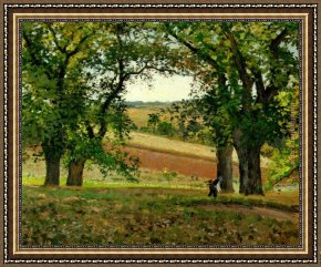 Pear Tree Framed Paintings - The Chestnut Trees at Osny by Camille Pissarro