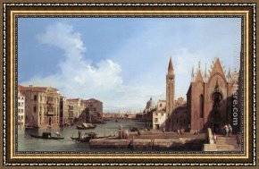 A View of Santa Maria Della Salute, Venice Framed Paintings - Grand Canal from Santa Maria della Carit&agrave; to the Bacino di San Marco by Canaletto