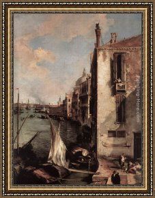 East Bergholt Rectory Framed Paintings - Grand Canal, Looking East from the Campo San Vio (detail) by Canaletto