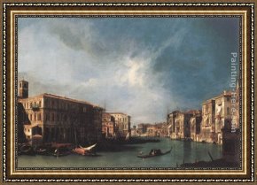 The Rialto Framed Paintings - The Grand Canal from Rialto toward the North by Canaletto