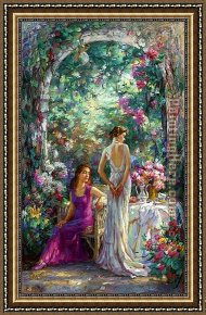 An Afternoon Ride Framed Paintings - AFTERNOON TEA by Cao Yong