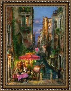 The Umbrellas Framed Paintings - Red Umbrella by Cao Yong