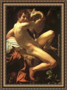 St John The Baptist Framed Paintings - St. John the Baptist by Caravaggio