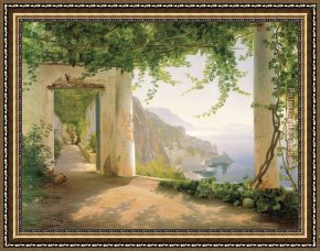 Amalfi Dia Cappuccini Framed Paintings - Amalfi dia Cappuccini by Carl Fredrik Aagard