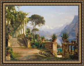 Como Framed Paintings - Lodge on Lake Como 3 by Carl Fredrik Aagard