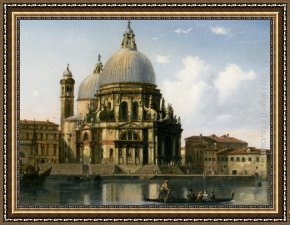 A View of Santa Maria Della Salute, Venice Framed Paintings - Santa Maria della Salute Venice by Carlo Bossoli