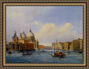 A View of Santa Maria Della Salute, Venice Framed Paintings - Santa Maria Della Salute Venice by Carlo Grubacs