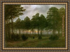 Evening Mood Framed Paintings - Evening by Caspar David Friedrich