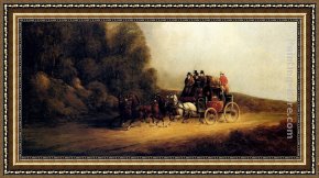 London Framed Paintings - The London to Bath Royal Mail by Charles Cooper Henderson