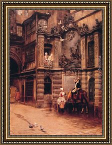 Edmond Framed Paintings - A Toast to Love by Charles Edouard Edmond Delort